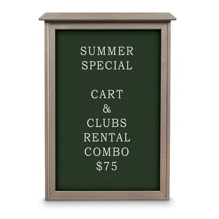 United Visual Products Outdoor Enclosed Combo Board, 72"x36", Gold Frame/Green & Buff UVCB7236ODG-GREEN-BUFF